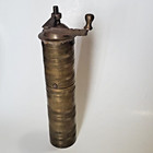 Vintage Antique Turkish Brass Ottoman Spice Coffee Grinder With Handle 11 