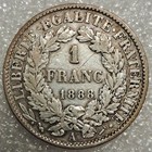 1888 A France 1 Franc  835 Fine Silver Coin