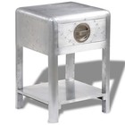 Vidaxl Aviator Side Table  Aluminium And Wood  15 7 x 15 7 x23 6  Vidaxl