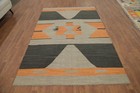 Modern Geometric Kilim Area Rug 6x9 For Contemporary Spaces Reversible Carpet