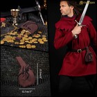 Medieval Drawstring Pouch Renaissance Cosplay Larp Jewelry Waist Belt Bag Brown