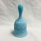 Vintage Fenton Blue Satin Milk Glass Daisy Bell