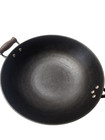 Wangyuanji Cast Iron Wok Pan 14 2 Inch Flat Bottom With Wooden Handle And Lid
