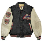 Avirex Usa Interborough Games Leather Bomber Jacket     Classic Varsity Style  