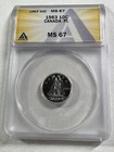 1963 Canada 10 Cents Proof Like Silver Coin Graded Ms 67 By Anacs