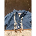 Little Lass Baby Infant Girls Western Denim Lace Dress Size 24m