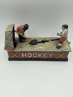 Hockey Cast Iron Mechanical Coin Bank 