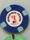 Old Vintage Calif Card Room Chip Lot  100  25  5  1 Horseshoe Casino Gardena Ca