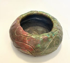 Vintage Studio Art Pottery Raku Vase Signed Iridescent Metallic Glaze Vessel