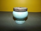 Bird Of Paradise Perfumed Skin Softener By Avon -empty Aqua Blue Glass Jar 