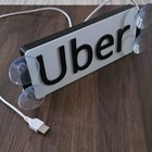 Uber Led Illuminated Plastic Window Sign  Suction Cups  White 