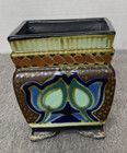 Vintage Ceramic Planter Flower Pot Small  Dip Glazed Made In Japan 3 5  X 4 5 