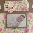 New Baby Swaddle Wrap Cocoon Blanket With Headband Floral Newborn Gift Set