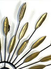 Vtg mcm-style Brass Copper Metal Wall Sculpture Art Starburst Leaf 15    Mirror