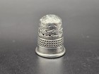 Antique Victorian Sterling Silver Thimble uk chester as 1908 size 6 floral Motif