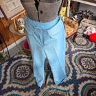 Vintage 70s Vicky Vaughn Wide Leg Bellbottoms Powder Blue Size Large 31   Waist