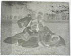 Antique Glass Plate Photo Negative - Playful Family Gathering