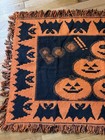 Vtg 1996 Windham Trading Pumpkin Halloween Tapestry Rug Throw Decor 29 X 52