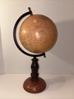 Vintage Decorative Old World Tole Base  Desk Globe Wood Base Made In Italy