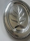 Vtg Silver Plate Meat Serving Oval Platter Footed Rogers   Bro 12 X 16 5  1710
