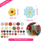 102 Pcs Flower Iron On Patches 22 Colors Mini Flower Embroidered Patches Sew   