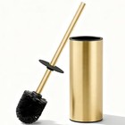 Toilet Brush And Holder Set   304 Stainless Steel Toilet Brushed Gold Round