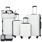 New White 7-piece Hardside Luggage Set With Tsa Lock Lightweight Abs pc Suitcase