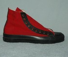 Vintage Converse All Star Chuck Taylor Hi Shoes 4 5 Red Black Made Usa