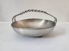 Itb Norway Pewter Twisted Handled Hand Basket  Bowl  Dish  Trinket  Tray Vintage