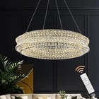 32-inch Modern Crystal Chandelier chrome Round Crystal Chandeiler dimmable Led 