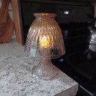 Vintage Princess  Pink Glass 3 Piece Fairy Lamp See Pics 