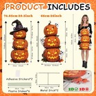 Halloween Pumpkin Yard Signs 2 Pc Outdoor Decorations With Stakes For Lawn Decor