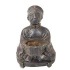 Antique Japanese Bronze Asian Man Figural Incense Burner 19th Century Japan