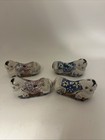 Rare Antique Chinese Porcelain Children Chopstick Rest Antique Blue Pink Set 4