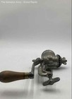 Vintage Silver Brown Manual Wooden Handle Easy Clean Kitchenware Meat Grinder