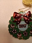 2017 Danbury Mint Annual Christmas Ornament Swarovski Crystals Enamel Wreath 