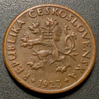 Czechoslovakia - First Republic  1918-1938   Old Brass Coin 5 Haleru 1923  