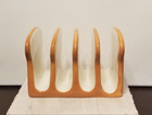 Rae Dunn 4 Slice  toast  Holder Bread Shaped With Slots Breakfast