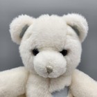 Vintage Russ Berrie Squeakums Teddy Bear Plush White Blue 9  Stuffed Animal Htf