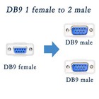 Db9 Y Splitter Cable 30cm 9 Pin 1 Female To 2 Male Rs232 Serial Adapter