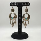 Sterling Silver Turquoise Dangle Earrings Southwestern Signed Jc 4 