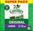 Greenies Original Large Dog Natural Dental Treats - 54 Oz 34 Count  Free Ship