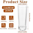 24 Pcs 2 Oz Glass Shot Glasses 60 Ml Tall Shot Glasses Bulk 2 Oz Whiskey Shot   