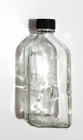 Vintage antique Brockway Sani Glas 3viii Embossed Clear Bottle With The Lid
