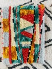 Boho Tufted Chenille Clutch Pouch Geometric Punch Needle Makeup Bag Pom Pom