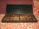 Antique Printers Type Set Box W Lid Vintage Letterpress Wooden Drawer Large 26 