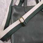 Madewell The Zip-top Transport Crossbody Green Cream Colorblock Webbing Strap