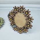 Small Decorative Ornate Metal Rhinestone Picture Frames Vintage Lot Of 3