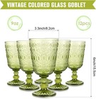 Wine Glasses Set Of 12 Vintage Goblet 9 Oz Vintage Colored Glass Goblet Beverage