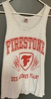 Vtg Sz Medium Usa Firestone Tire Des Moines Iowa Tank Top Shirt Harley Union Uaw